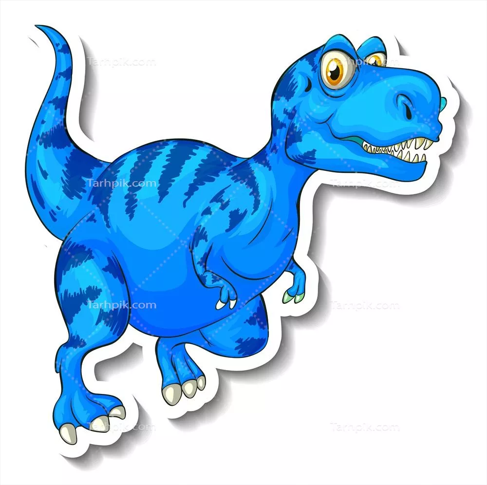 استیکر وکتوری شخصیت کارتون تیرانوسوروس دایناسور با طراحی جذاب