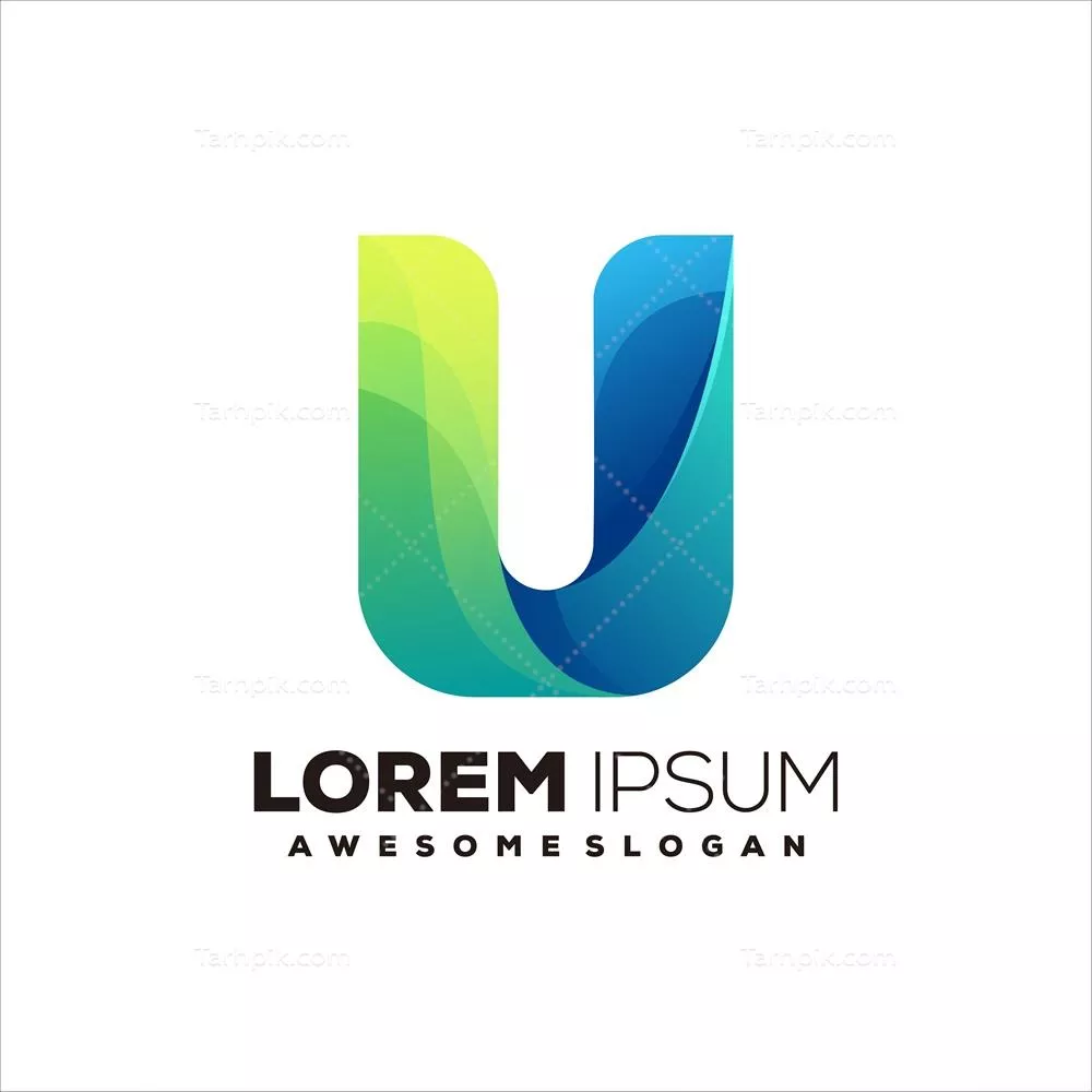 طراحی لوگوی گرادیان ابتدایی U به صورت وکتور با کیفیت بالا