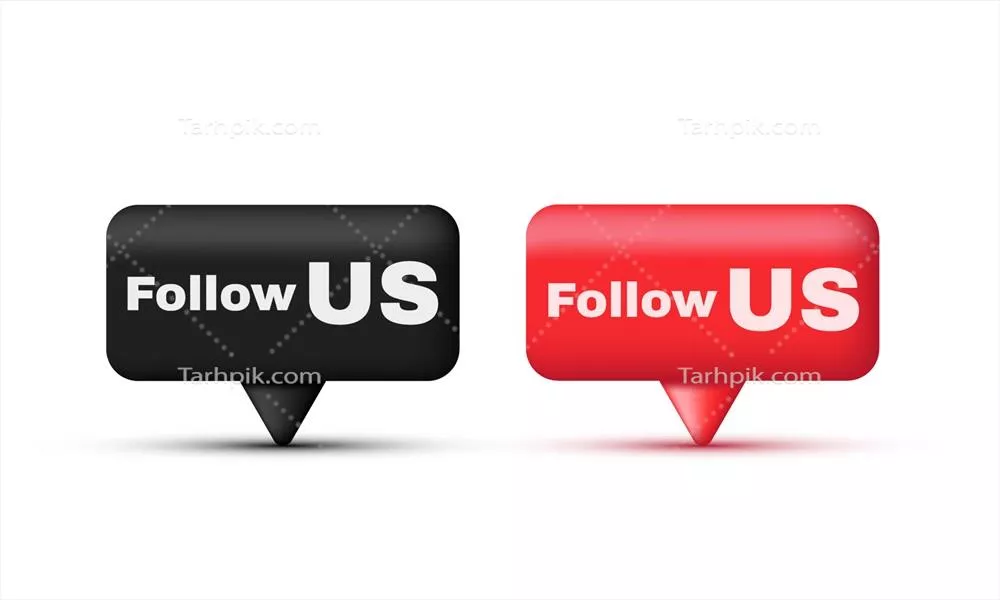 وکتور دکمه های رنگی با طراحی سه بعدی، آیکون های منحصر به فرد قرمز و سیاه