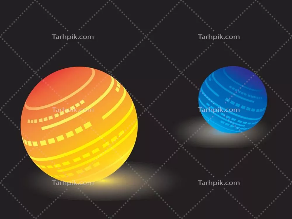 وکتور تصویر نمایشی از کهکشان در آسمان آبی با نشانه‌های کیهانی