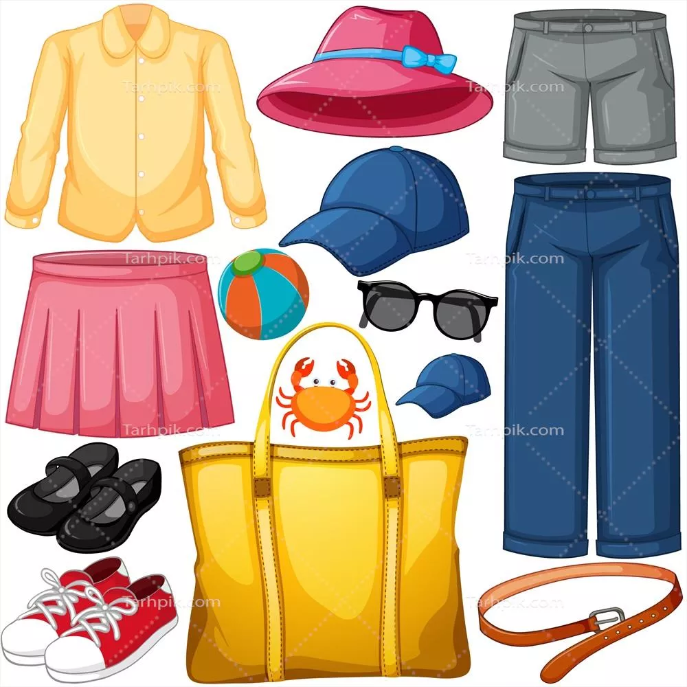 تنظیمات مختلف پارچه بر روی پسزمینه سفید - وکتور