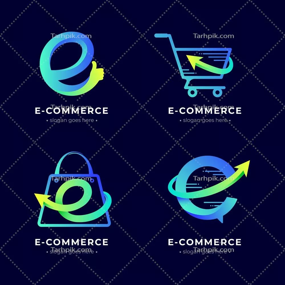 مجموعه الگوهای لوگوی تجارت الکترونیک - وکتور متنوع و با کیفیت
