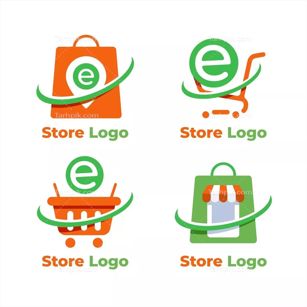 مجموعه الگوهای لوگوی تجارت الکترونیکی وکتور برای طراحی حرفه‌ای