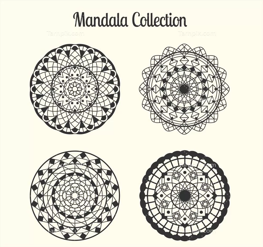 مجموعه‌ای از مانداهای زیبا و شیک به شکل وکتور برای طراحی‌های هنری