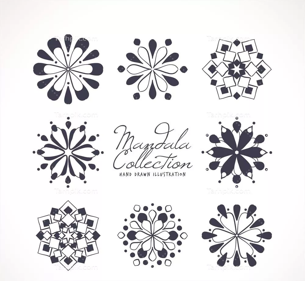 مجموعه وکتورهای الگوهای مدالای گلدار رنگارنگ و زیبا