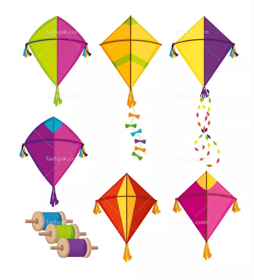 تصاویر وکتوری از بادبادک های جشن مکر سنکرانتی برای طراحی