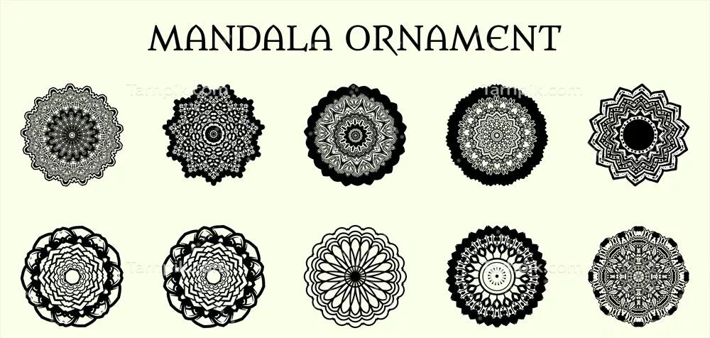 مجموعه طراحی الگوی ماندالا: تصویرسازی وکتورهای هنری با جزئیات بالا