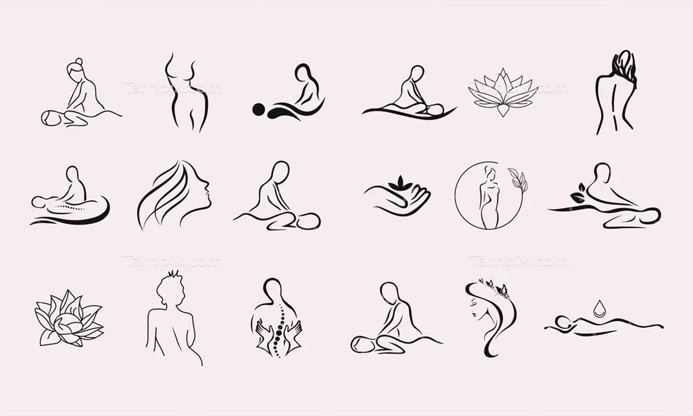 وکتور مجموعه ای از طرح های انتزاعی و مینیمالیستی از شکل زن در لباس زیر