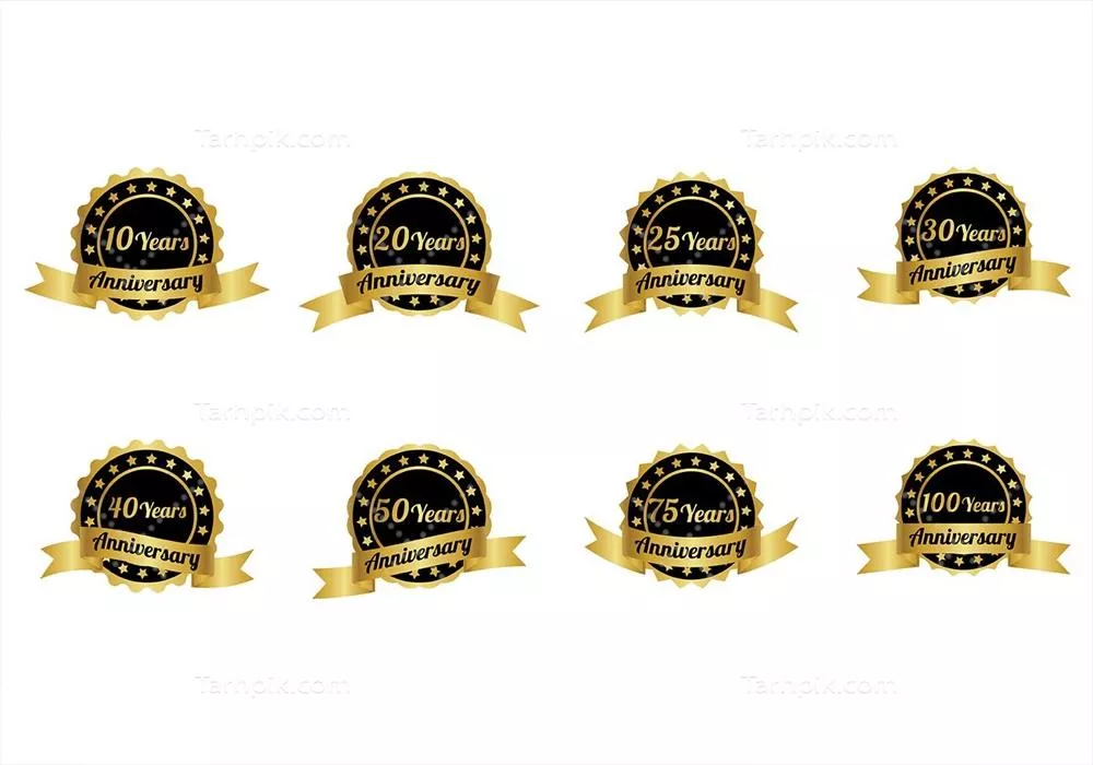 مجموعه نشان سالگرد: طراحی وکتور برای جشنهای خاص