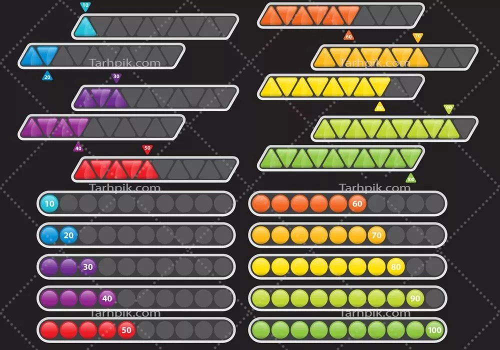 وکتور مجموعه بارگذاریکنندهها برای پروژههای گرافیکی، انتشارات تجاری و طراحی وب
