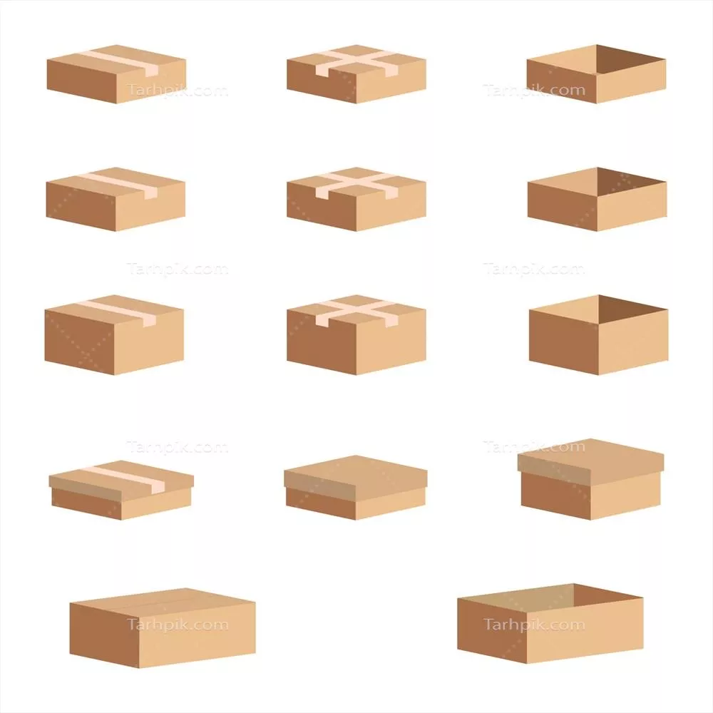 وکتور خدمات تحویل جعبههای متنوع برای خرید آنلاین