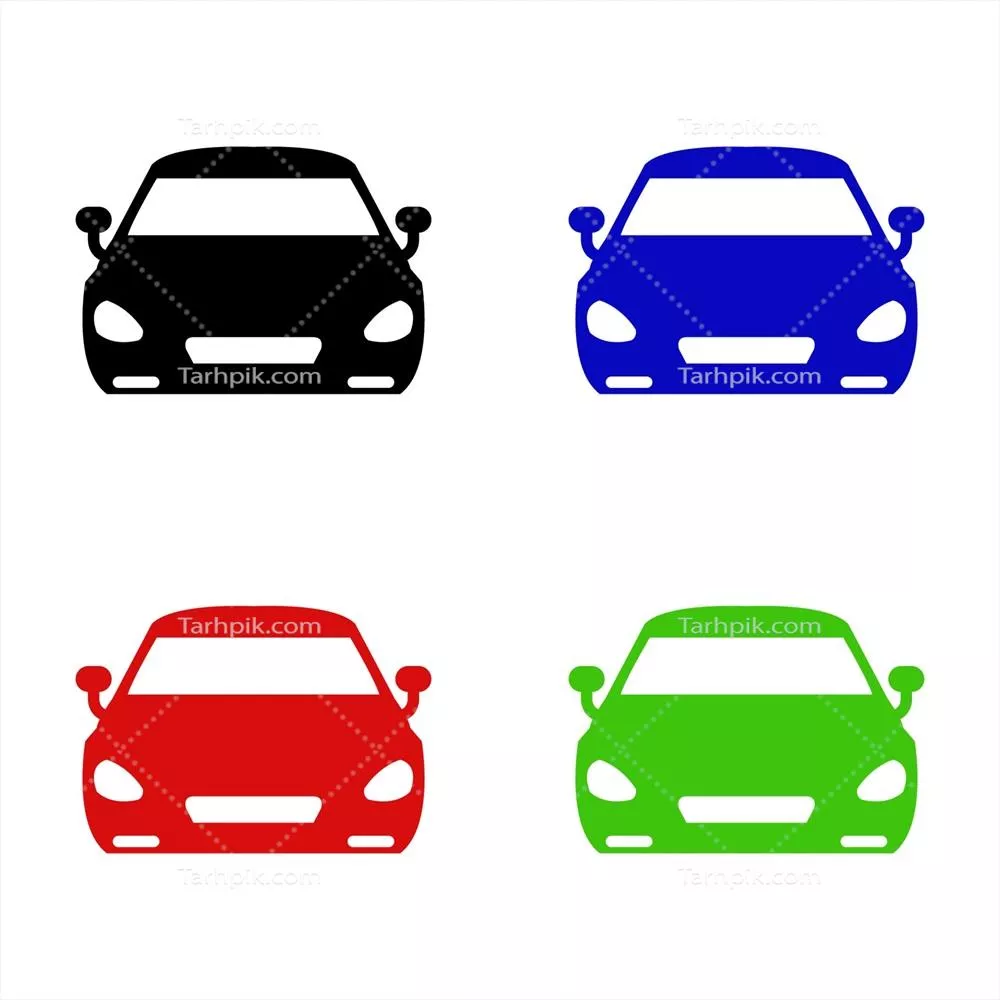 وکتور مجموعهای از خودروها بر روی پسزمینه سفید