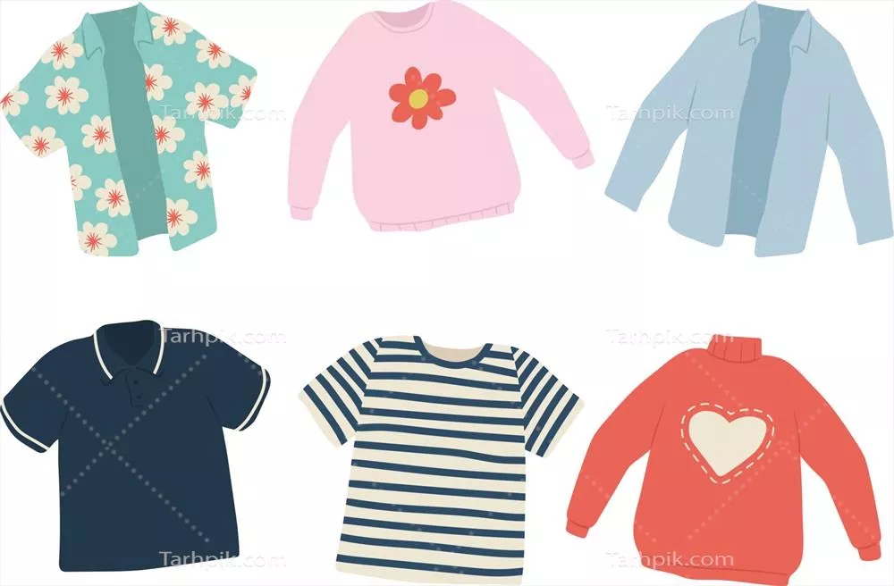 مجموعه لباس های مردانه: تصاویر وکتور به سبک مسطح برای استفاده گرافیکی