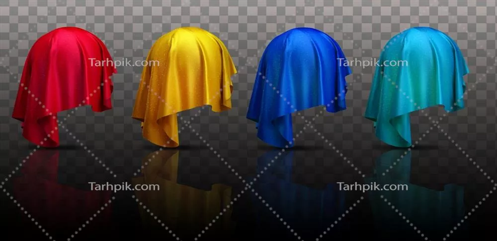 وکتور مجموعه‌ای از پارچه‌های رنگی انتزاعی شناور برای طراحی و دکوراسیون