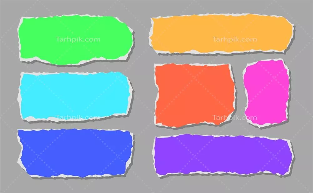 وکتور قالب فریم با ورق‌های رنگی تکه‌تکه شده برای طراحی‌های خلاقانه
