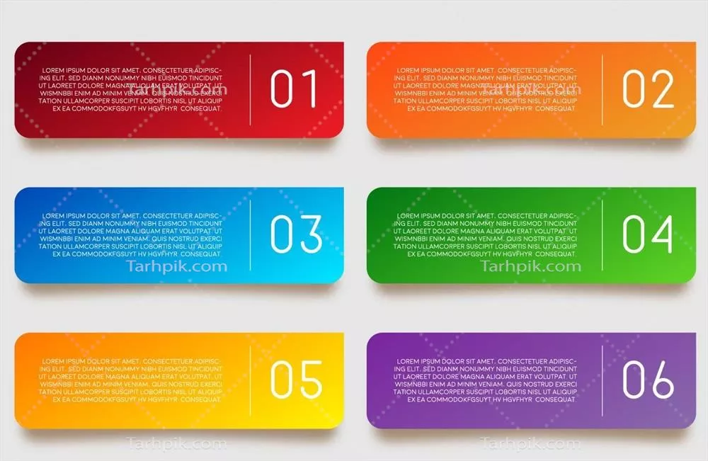 وکتور بستۀ طراحی بنرهای مدرن، رنگارنگ و مینیمالیستی برای اینفوگرافیک و ارائهها