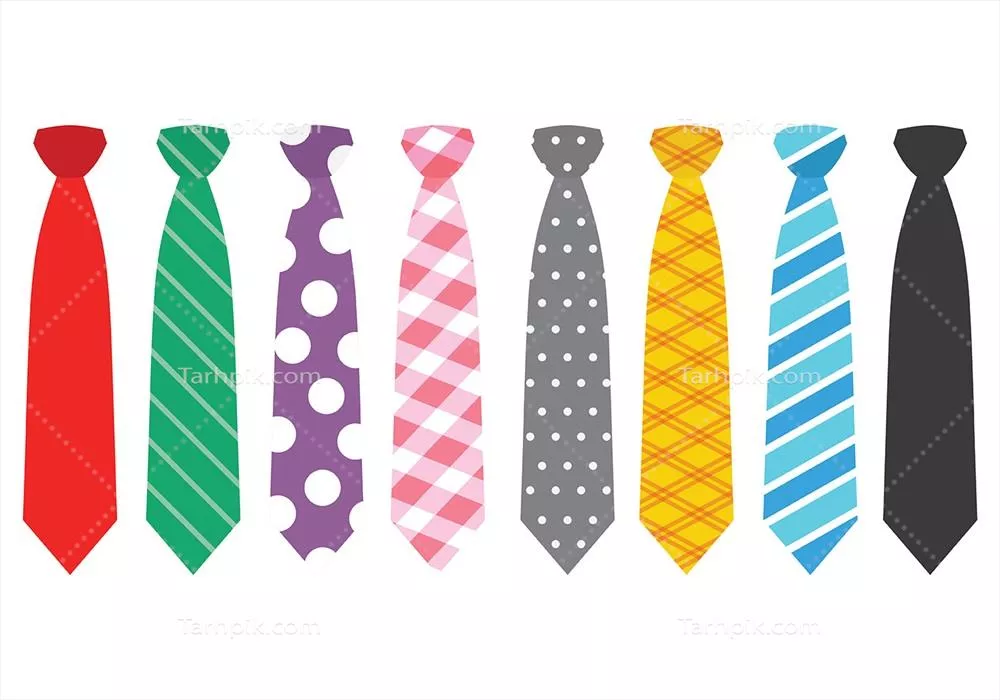 مجموعه آیکون‌های کراوات به صورت وکتور با طراحی‌های متنوع و جذاب