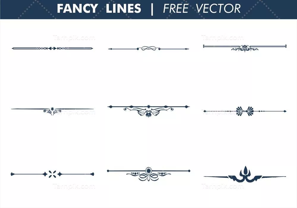 وکتور مجموعه ای از عناصر تزئینی طراحی شده با خطوط زیبا و دلنشین