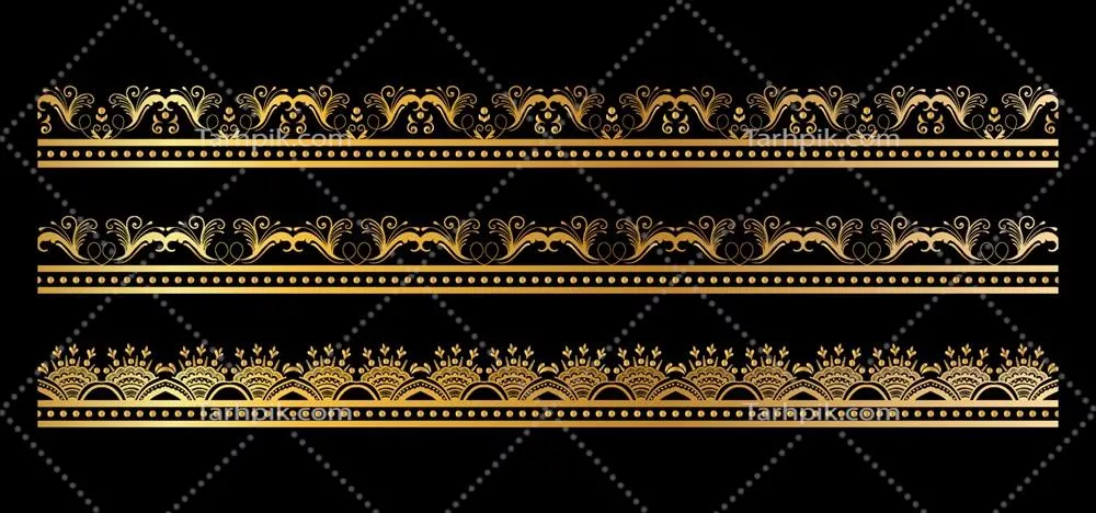 مجموعهای از حاشیههای طلایی تزئینی وکتور EPS 10 برای طراحیهای هنری