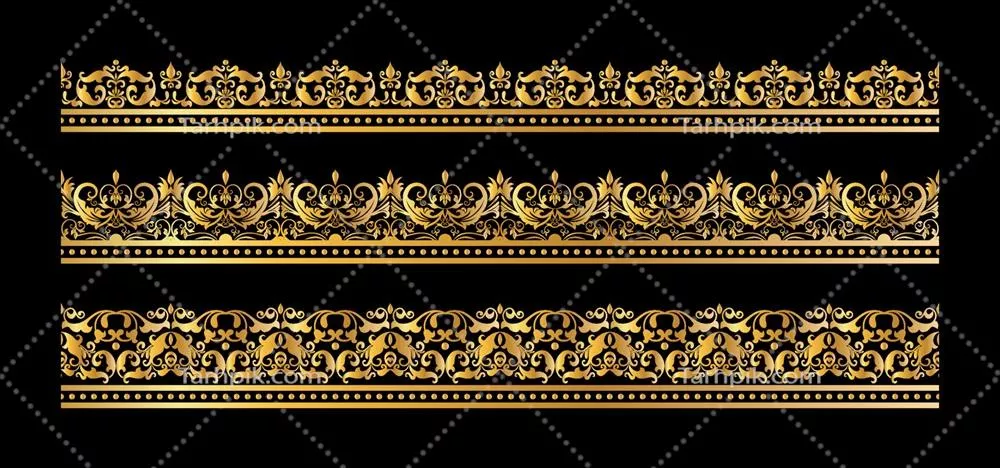 مجموعه حاشیههای دکوری طلایی وکتور برای طراحیهای زیبا