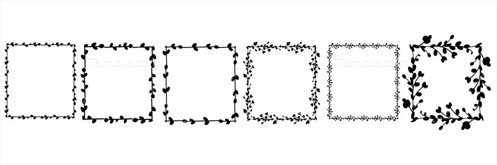 وکتور مجموعه قاب های مربعی عید پاک با طرح هفتیلی برای دعوتنامه ها و چاپ