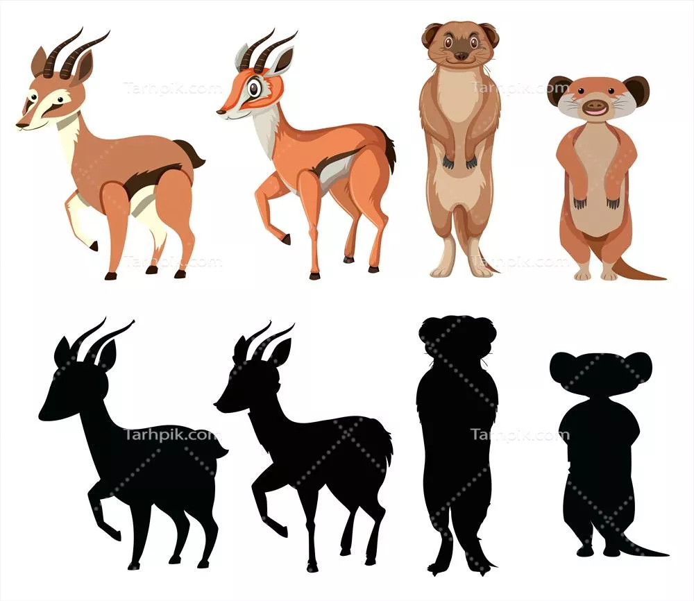 وکتور مجموعهای جذاب از تصاویر شخصیتهای حیوانات عجیب و غریب