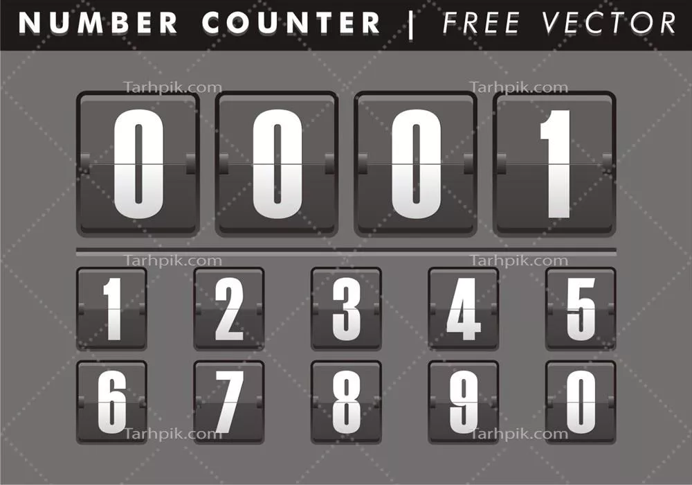وکتور مجموعهای از شمارههای متحرک و شمارندههای عددی برای طراحیهای خلاقانه شما