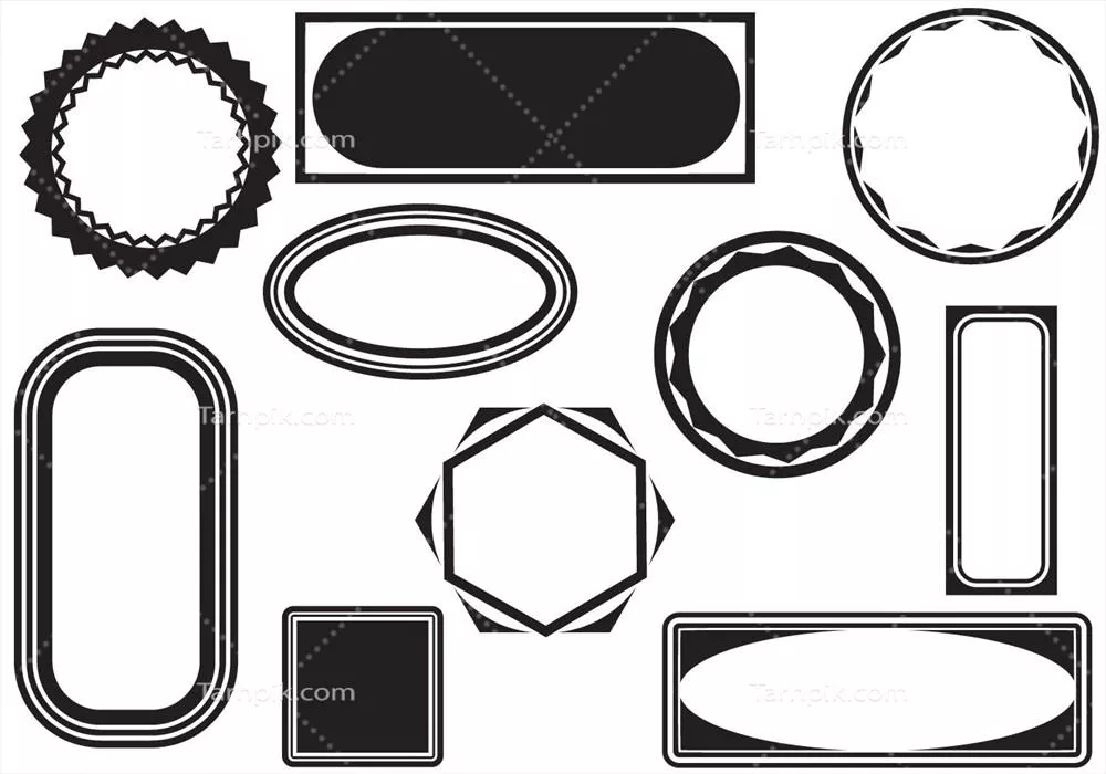 مجموعه ای از وکتورهای تمبر با اشکال و اندازه های مختلف