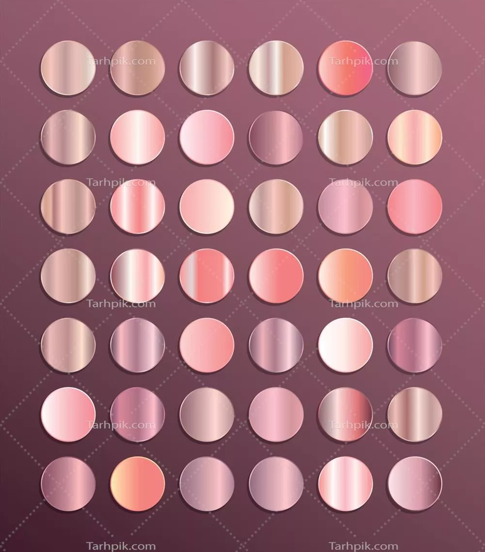 وکتور مجموعه بافت فلزی صورتی و طلایی با طراحی گل رز درخشان