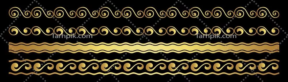 وکتور مجموعه ای از حاشیه های طلایی زیبا و جذاب برای طراحی