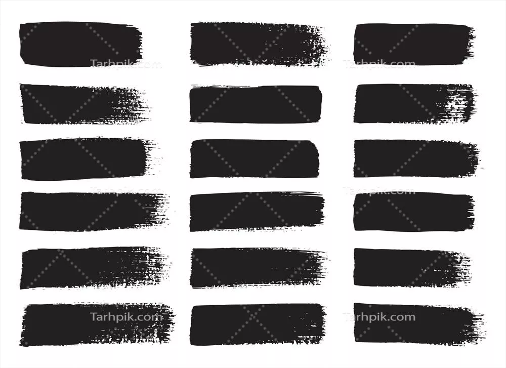 وکتور مجموعهای از بومنقشیهای گرانج با طرحهای براش و دوات برای طراحی