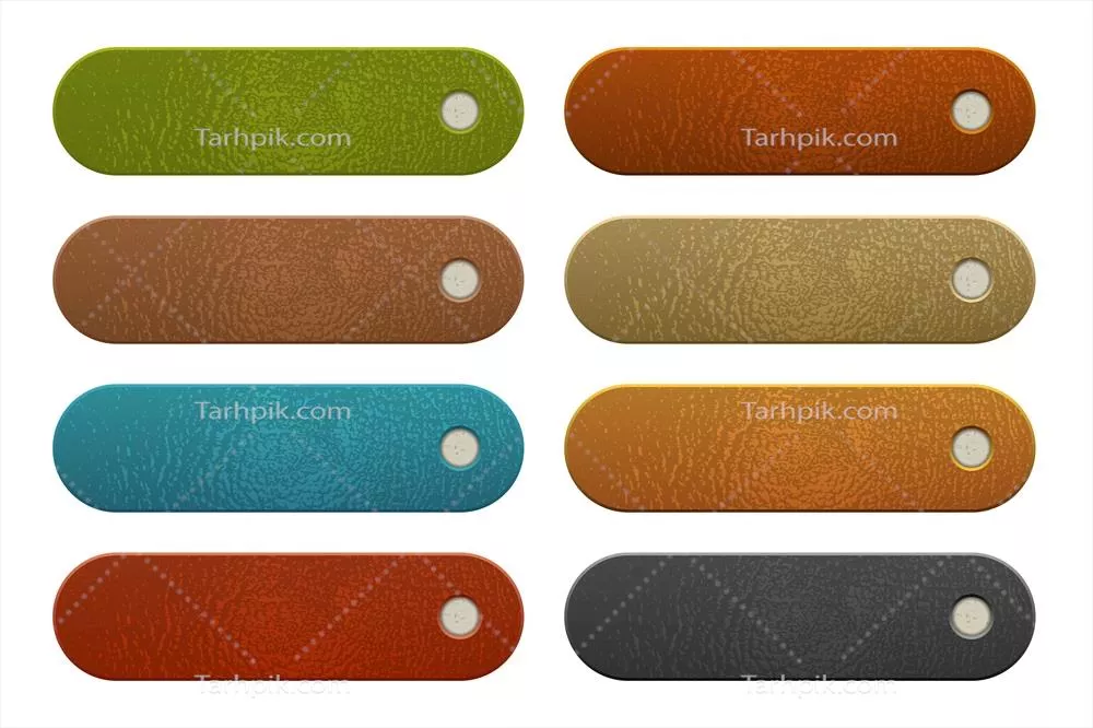 مجموعه علائم چرم گرد - تصویر وکتور جداشده روی پسزمینه سفید