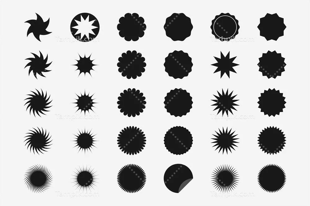 وکتور برچسب قیمت طلایی با طراحی ستاره‌ای و علامت کیفیت بالا