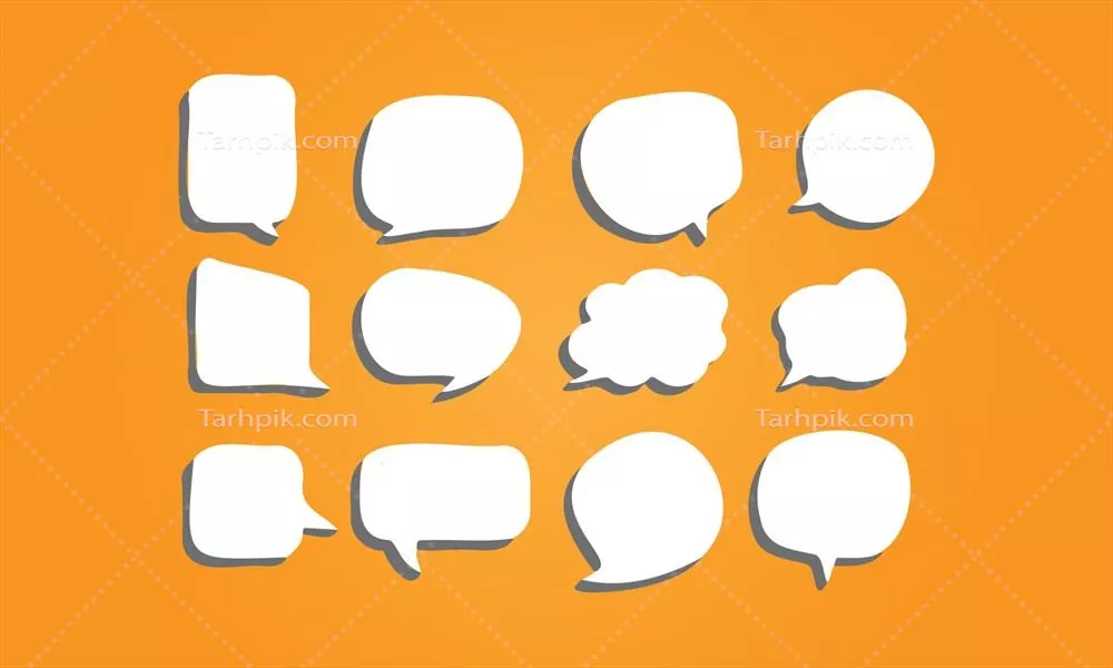 وکتور مجموعه حباب‌های گفتگوی متنی و جعبه‌های پیام با طراحی منحصر به فرد