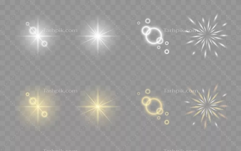 وکتور مجموعه عناصر درخشان نورافکن ستارهای برای طراحی و دکوراسیون