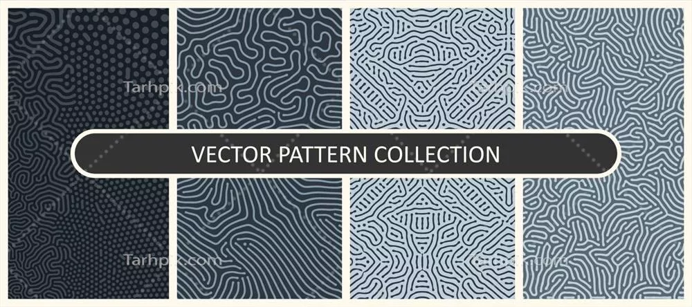 مجموعه الگوهای وکتور با رنگ‌های مسطح و جذاب