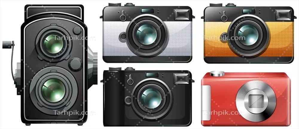 وکتور مجموعهای از دوربینهای عتیقه: تصویری زیبا از تاریخ عکاسی