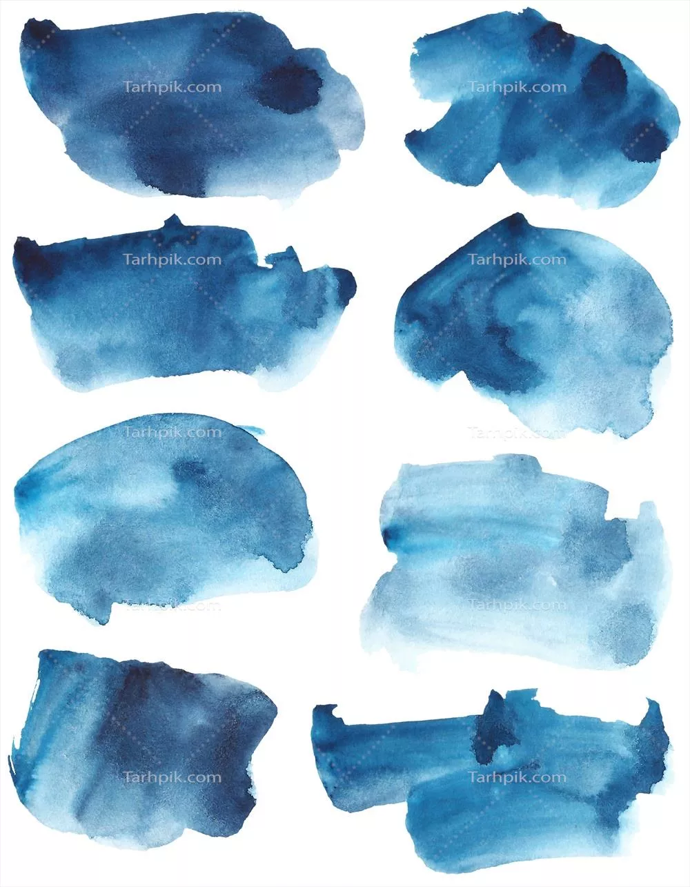 وکتور مجموعه ای از لکه های انتزاعی آبرنگ برای طراحی خلاقانه