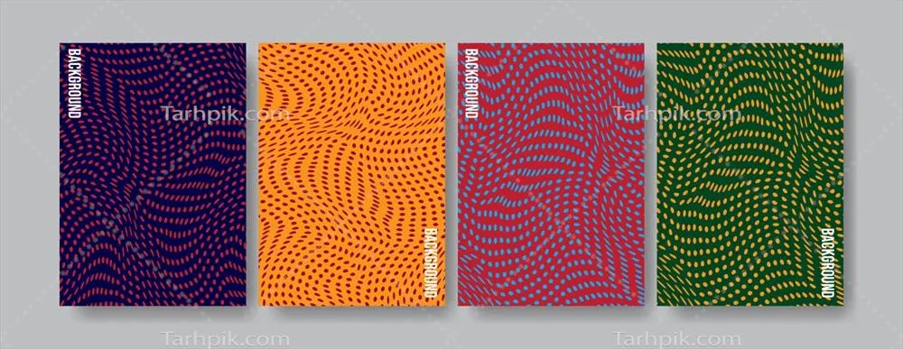 وکتور طراحی الگوی نقطه رنگی موجی در اندازه A4 برای مصارف مختلف