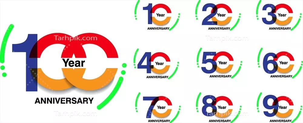 طراحی وکتور نمونه تم سالگرد ازدواج - ایده های الهام بخش و خاص