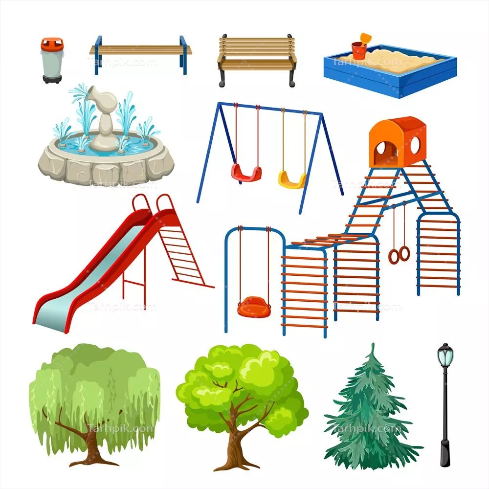 تنظیم اجزای زمین بازی با استفاده از وکتورهای گرافیکی