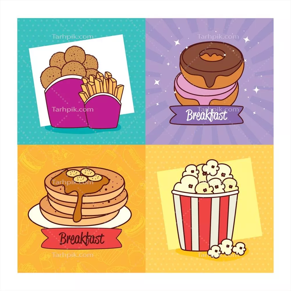 وکتور مجموعه پوسترهای خوشمزه fast food برای عاشقان غذاهای سریع و لذیذ