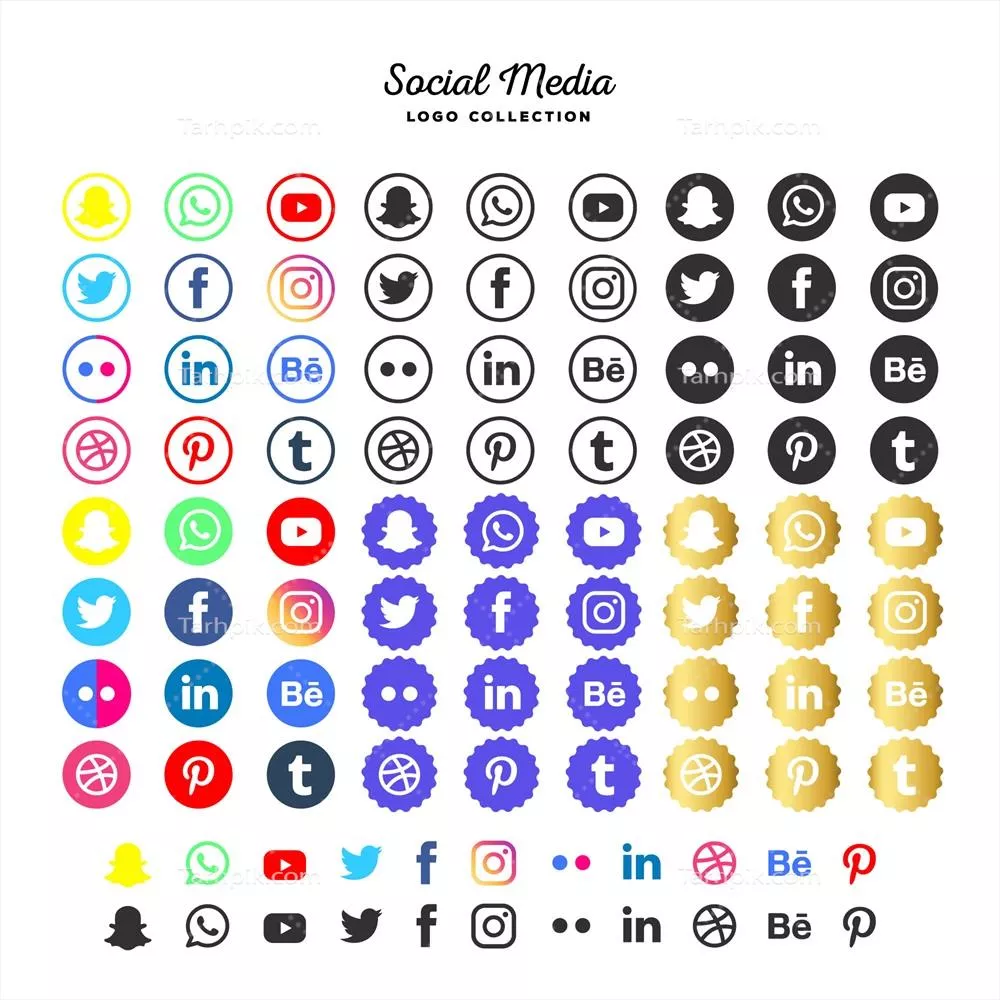 مجموعه لوگوتایپ های شبکه های اجتماعی - وکتور ۱