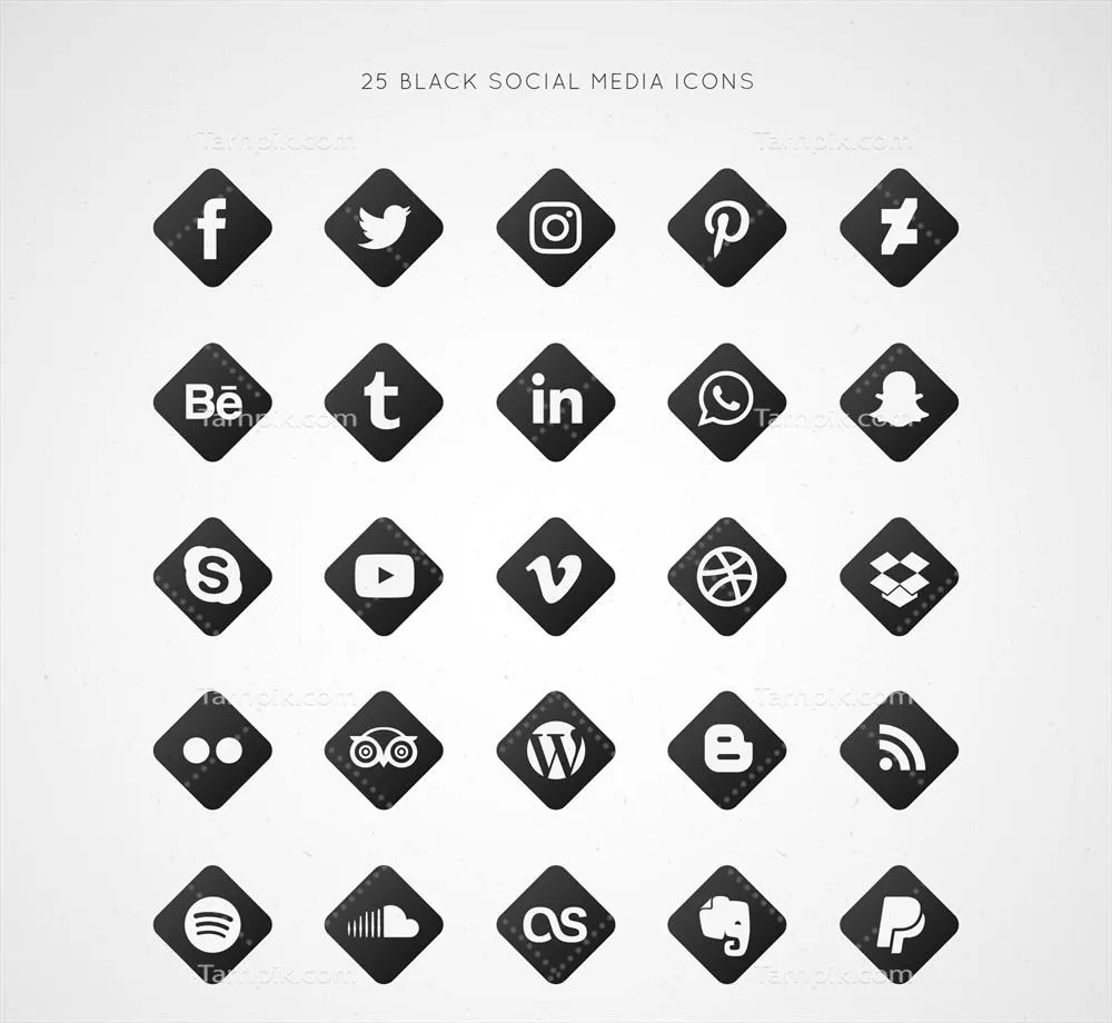 مجموعه لوگوهای شبکه‌های اجتماعی دوگانه به صورت وکتور