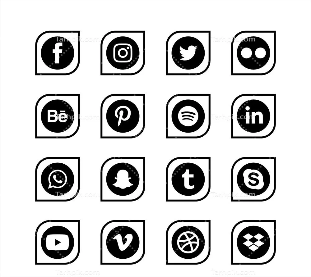 مجموعه لوگوهای رسانه‌های اجتماعی - وکتورهای طراحی مدرن و خلاقانه