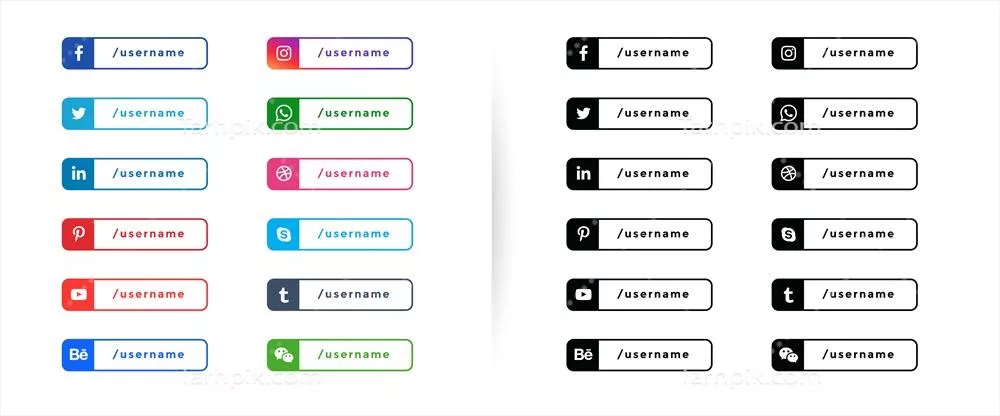 وکتور الگوهاي گرافيکي بنرها، دکمهها و نوارهاي پاييني شبکههای اجتماعی