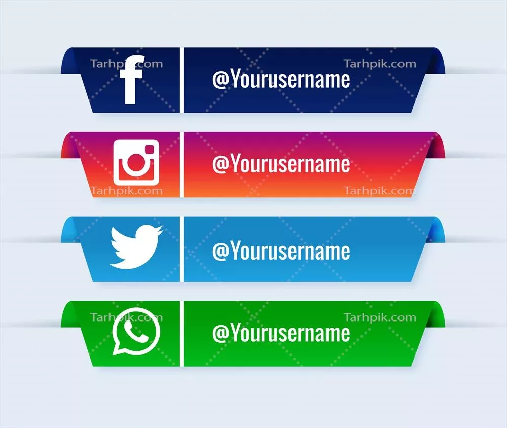 مجموعه پرطرفدار زیرنویسهای رسانههای اجتماعی به صورت وکتور