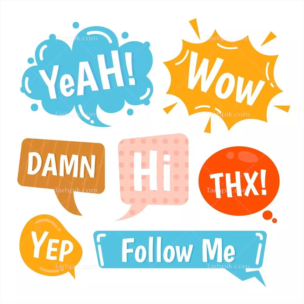 نقاشی وکتور حبابهای زبان عامیانه در شبکههای اجتماعی