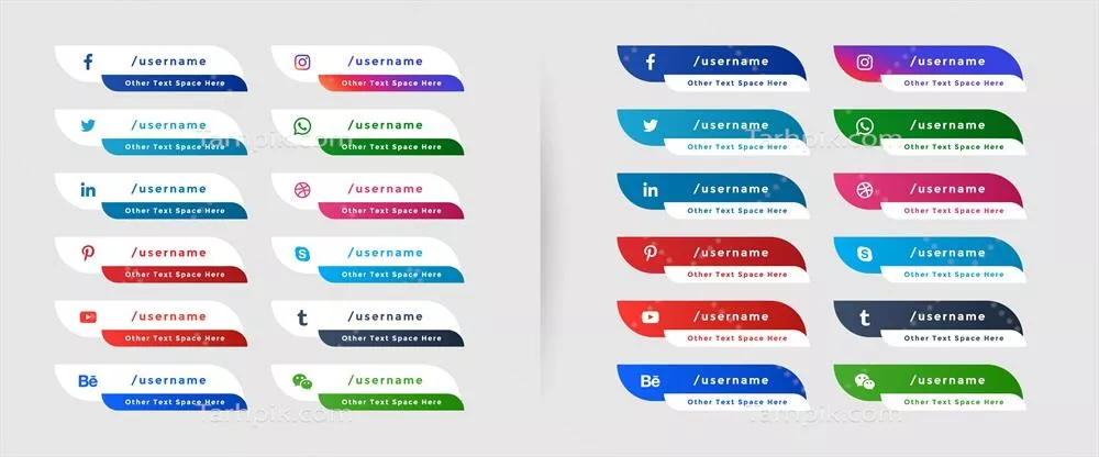 مجموعه بنرهای وکتور لایه زیرین شبکه های اجتماعی برای معرفی برند