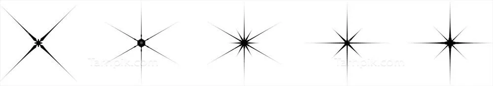 وکتور مجموعه آیکون ستاره درخشان برای طراحی عناصر گرافیکی